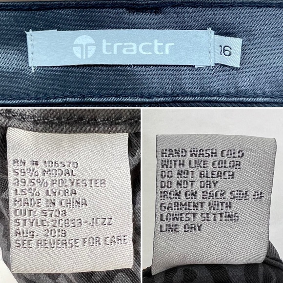 Tractr Skinny Jeans Girl’s Size 16 Black Silver Sequins Waxed Tuxedo New NWT - Picture 5 of 6